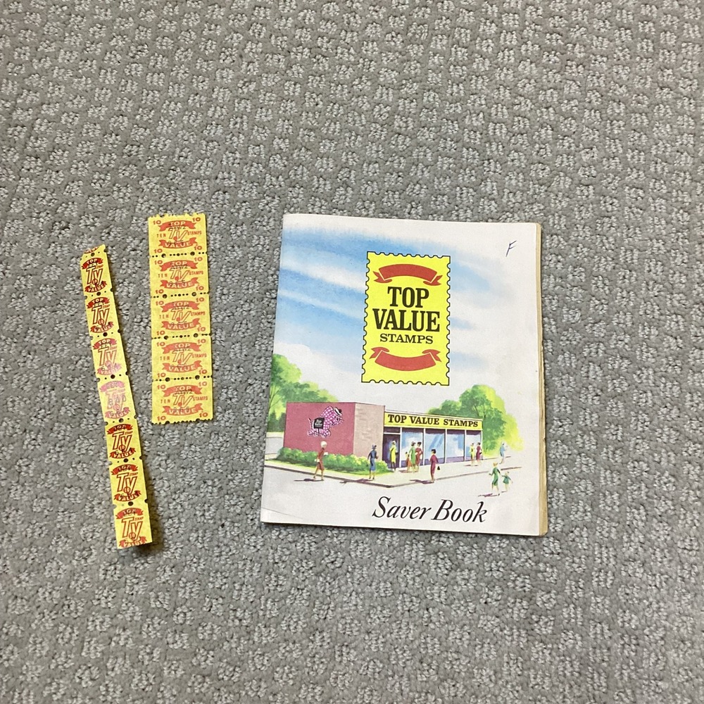 Vintage Top‎ Value Stamps Saver Book & 10 Cent Stamp Strips Collectible